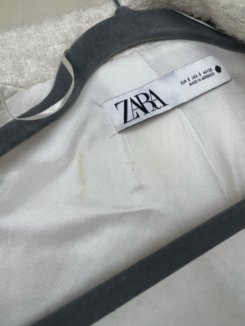 Zara Straight Cut Wool Blend Coat S Ecru Blogger Favorite - Picture 16 of 16
